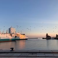 Sicht auf's Meer bei Sonnenuntergang in Helsingborg