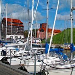 Yachthafen mit Booten in Klaipeda