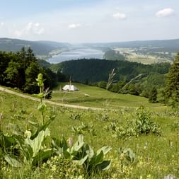 View of the lake in the Jura vaudois