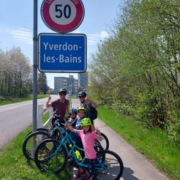 Ankunft im Etappenziel Yverdon-les-Bains.