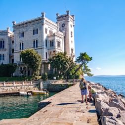 Castle Miramare on the hiking trail in Istria