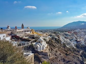Panoramablick auf Santorin