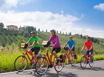 Radfahrer in der Toskana