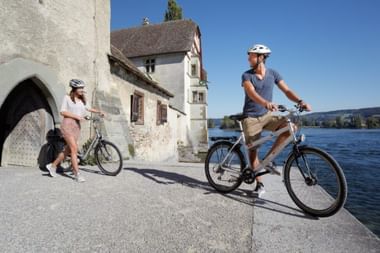 Fahrradfahrer am Bodensee
