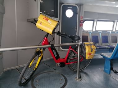 Velotransport mittels Fähre in Portugal.