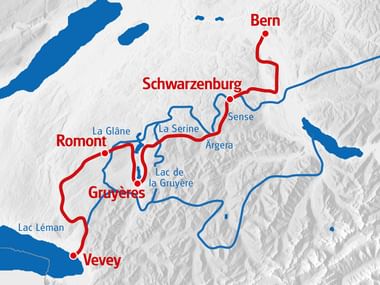 Eurotrek Karte Freiburger Flüsse