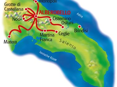 Karte Apulien Sternfahrt