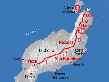 Wandern Lanzarote Karte
