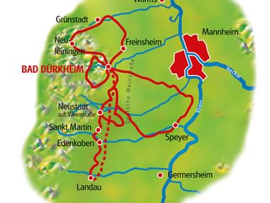 Karte Pfälzer Weinsternfahrt