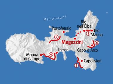 Karte Wandern Elba