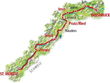 Karte St. Moritz - Innsbruck
