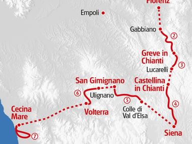 Wandern Toskana Karte