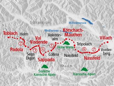 Wandern Karnischer Höhenweg Karte