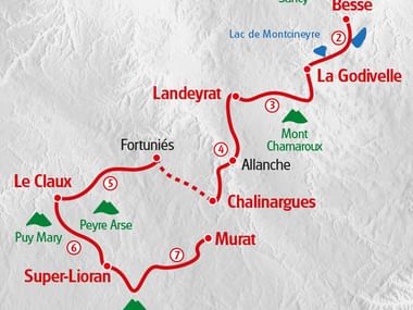 Wandern Auvergne Karte
