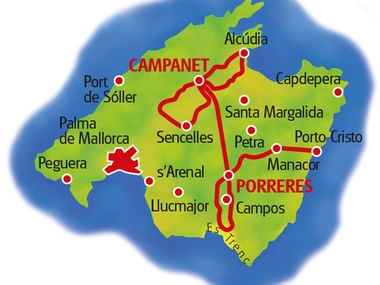 Karte Mallorca Doppelsternfahrt