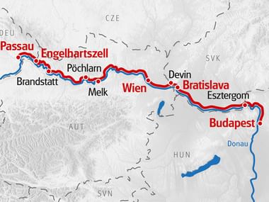 Eurotrek Karte Passau-Wien-Bratislava-Budapest-Passau MS Arlene II