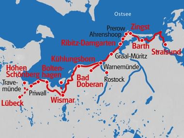 Eurotrek Karte Velo Ostsee-Radweg II - Lübeck Stralsund
