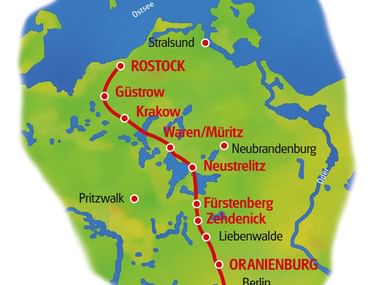Karte Berlin - Rostock