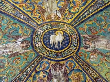 La mosaïque de la basilique San Vitale à Ravenne.