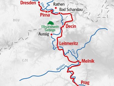 Eurotrek Karte Velo Prag - Dresden