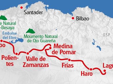 Landkarte Ebro - Rioja Tour