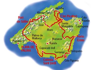 Mallorca Rundfahrt - Karte