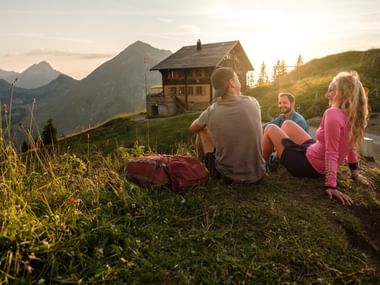 Relax on a small hill with a view of the valley in the Fribourg region.