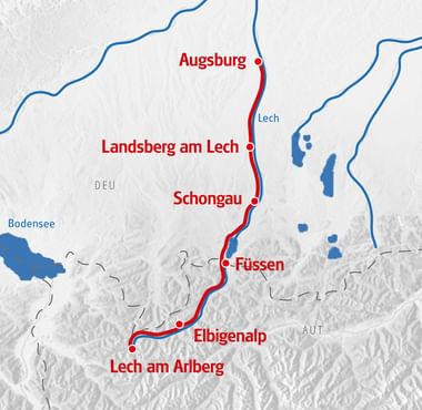 Karte Lechradweg