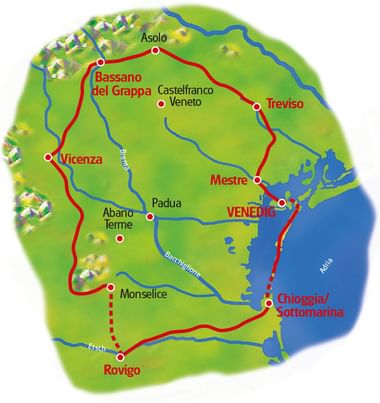 Karte Venetien-Rundfahrt