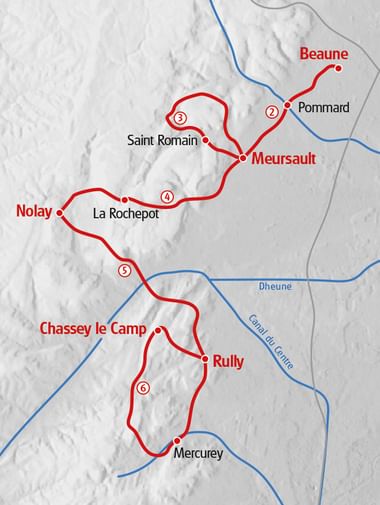 Burgund Karte Wandern