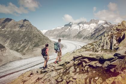 Wanderferien Aletsch Panoramaweg Wallis mit Gletscherführung