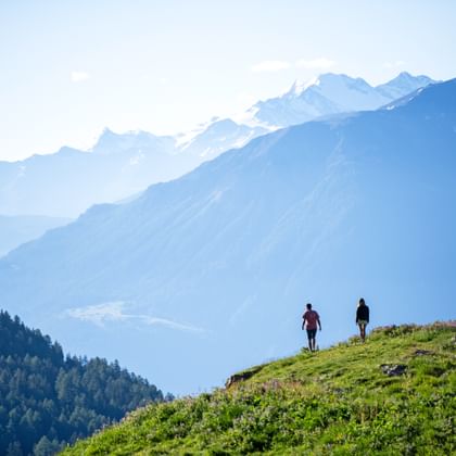 Hikers enjoy a breathtaking view