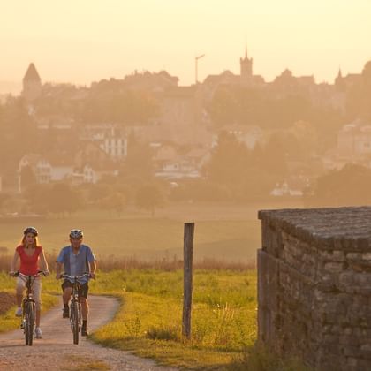 Cycling in the light of the sunset. Heart route. Cycling holidays with Eurotrek.
