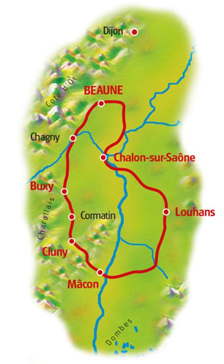 Karte Burgund
