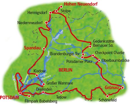 Karte Mauer-Radweg