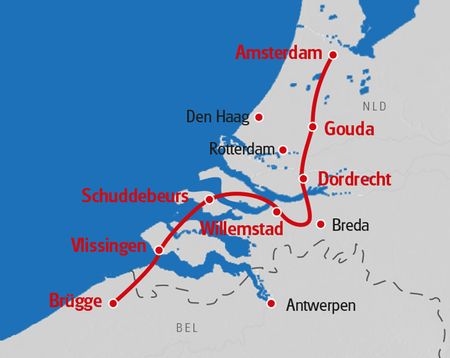 Karte Amsterdam - Bruegge