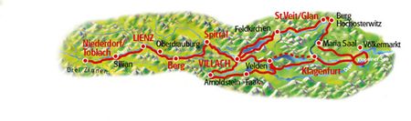 Karte Kärntens Wasserwege