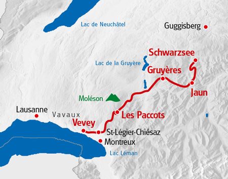 Karte Alpenpanoramaweg Genfersee