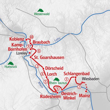 Wandern Rheinsteig Karte