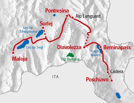 Karte Bernina Tour