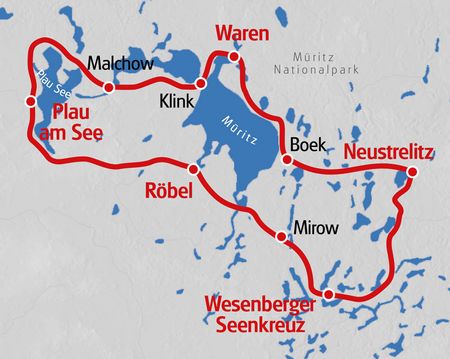 Karte Mecklenburger Seen