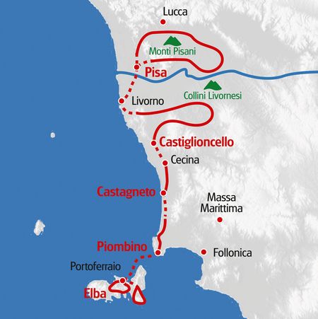 Eurotrek Karte Toskanische Küste