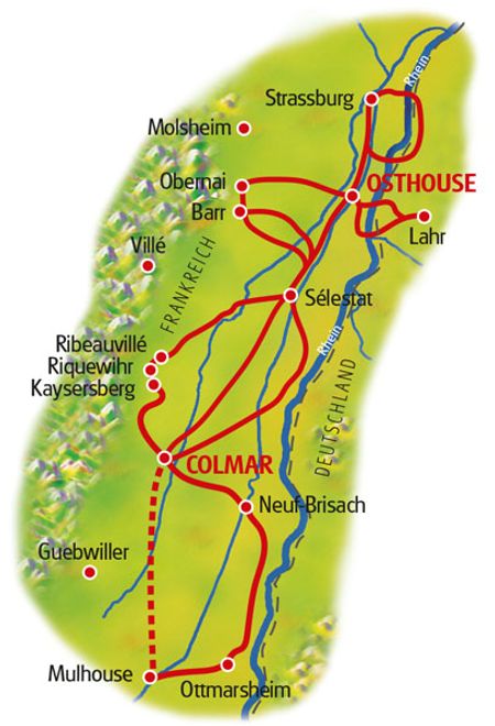 Map Colmar-Osthouse - based in one hotel