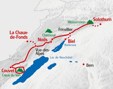 Eurotrek Karte Jura Höhenweg