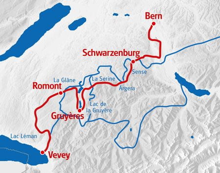 Eurotrek Karte Freiburger Flüsse 