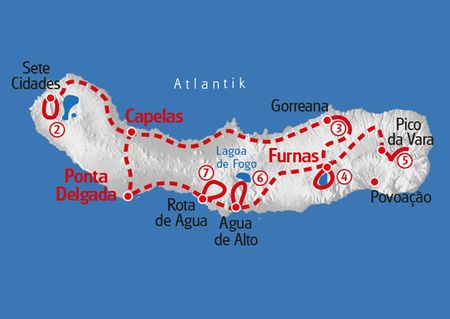Wandern Azoren Karte 