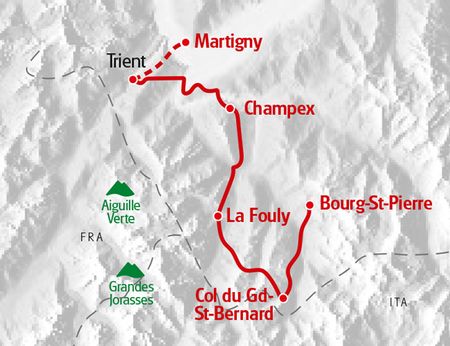 Karte Alpenpaesseweg Bourg
