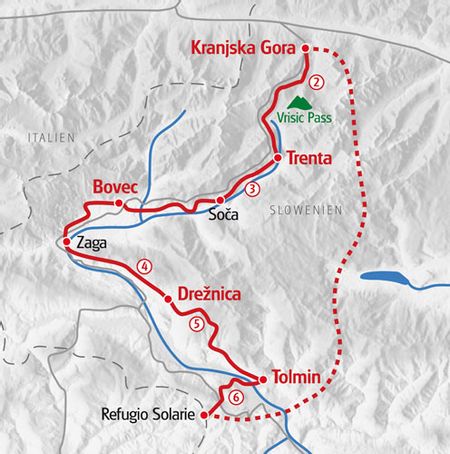 Karte Eurohike Alpe Adria Trail Slowenien