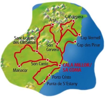 Karte Mallorca Sternfahrt