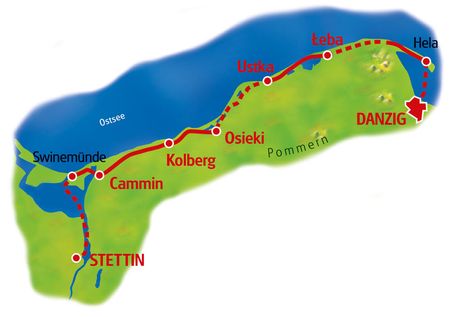 Karte Stettin - Danzig